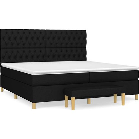 Maison Exclusive - Giroletto a Molle con Materasso Nero 200x200 cm in Tessuto