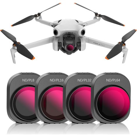 Juego de filtros ND Mini 4 Pro, filtros ND multicapa, juego de filtros CPL para accesorios de dron DJI Mini 4 Pro (juego de 4 (ND8, ND16, ND32, ND64))
