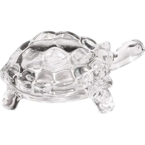 Figurine de tortue en cristal, décoration d'aquarium, symbolisant la bonne fortune et le feng shui. (1/5)