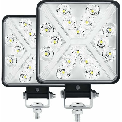 Pair 4” Phare de Travail LED Tracteur 300W 12000LM 6000K Phare LED 4x4 IP67 Feux Additionnels LED Moto Carré 8D Lentille Extrêmement Haute Luminosité pour Tracteur SUV Camion Garage Jardin,de DEBUNS