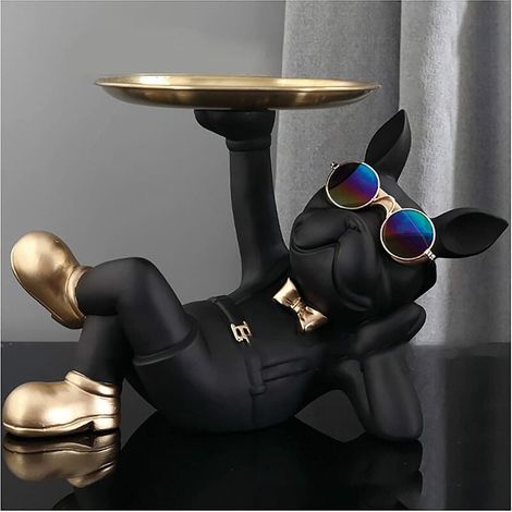 Statue et autre objet décoratif Bouledogue Français Sculpture Statue Décoration de Bureau (Casual Bulldog Noir) - Le noir (1/5)