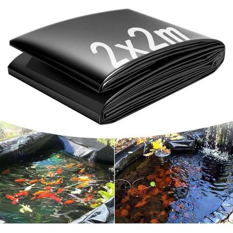 Bache Bassin, Bâche Bassin Extérieur 0.2mm Epaisseur, Liner Bassin Jardin pour Bassins D'agrément, Bassin a Poisson, Cascade (2x2m) (1/4)