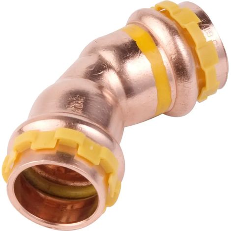 VSH SudoPress Cobre Gas Codo 45° Hembra-Hembra 22 Tipo SPG5041V, 6674217