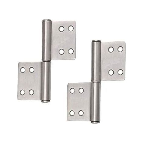 4x Stainless Steel Hinges, Perfect for Indoor and Outdoor Use - Stable Hinges for Metal and Wooden Doors