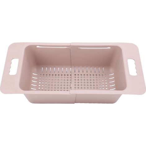 Panier rétractable congélateur Toivize réglable 40-52 cm en PP rose robuste (1/5)