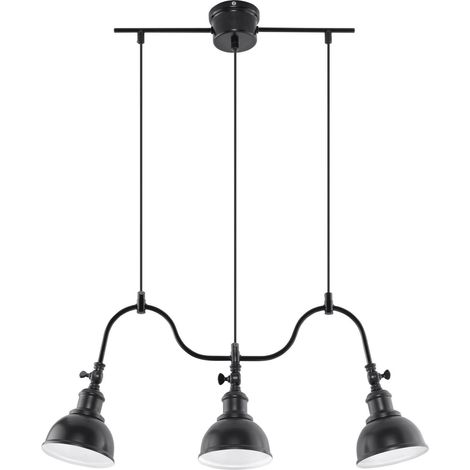 Lampadario MARE 3 luci nero metallo E27 Sollux SL0309 (1/4)