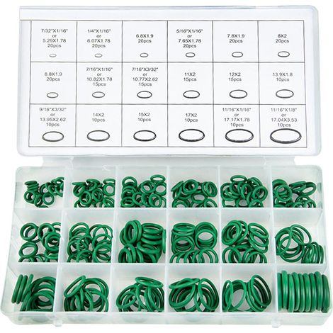 Joint Torique En Caoutchouc Kit de Service AC en Caoutchouc 270 Pièces Pièces Automobiles Et Accessoires Pour Climatisation Aérographe Voiture Camping-Car Collecteur Conditionneur (1/5)