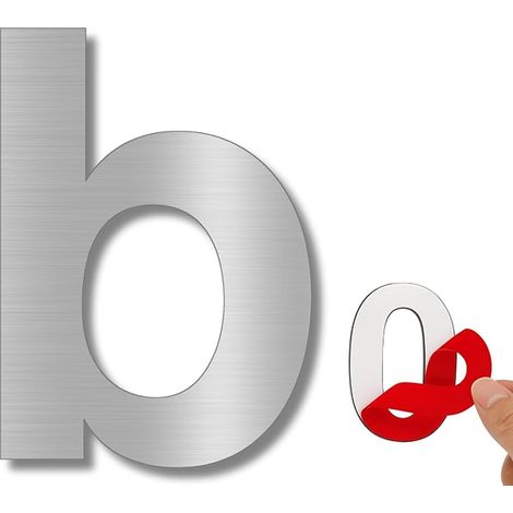House Number n. B - 100 mm - Stainless Steel 304 - Grey Letter Box (1/5)