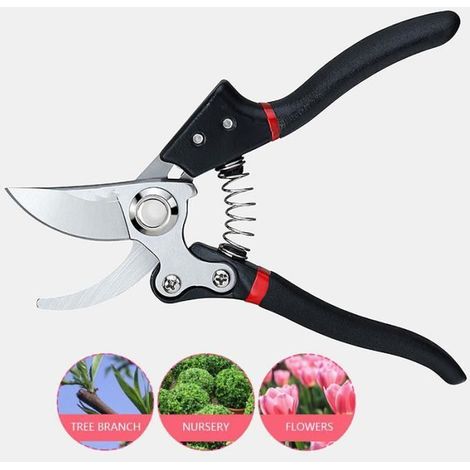 Professionelle Gartenschere - SK5-Stahl - Ergonomisch - 22 cm - Schwarz