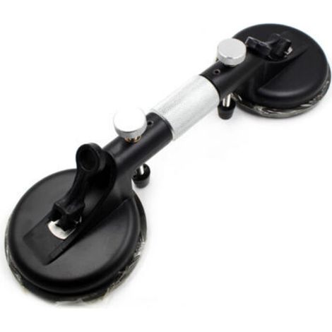Ventouse à double tête pour carrelage, ventouse sous vide pour carrelage en verre, ventouse renforcée, épisseuse de joint, pompe à main en marbre, noire