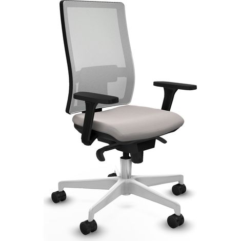 Horna sincro malla blanca similpiel blanco brazos 3D base blanca  ruedas 65mm nailon