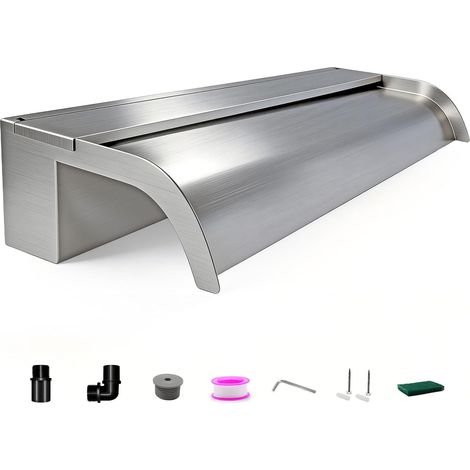 60 cm - Lame cascade en acier inoxydable - Avec plaque de recouvrement (1/5)