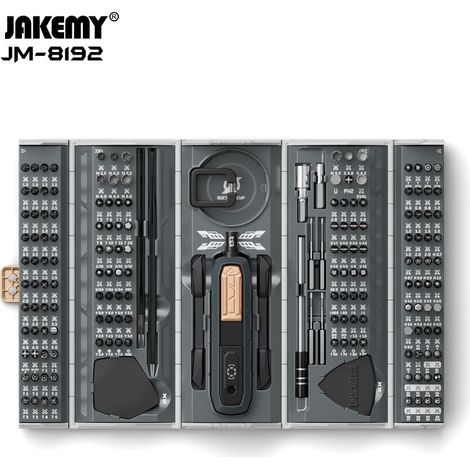 Kit de Tourne Vis de Précision Professionnel 180 en 1 Embouts Magnétiques Réparation Électronique,Montre, Boîte de Rangement Magnétique, Kit d'Outils (1/5)