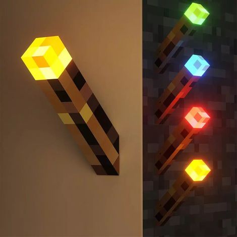 FLITI Minecraft Flashlight, USB Rechargeable LED Night Light, ABS, 11x2.2 Inches (1/5)