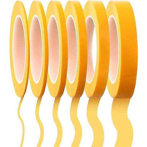rouleaux de ruban de masquage à traits fins (1/16, 7/10, 1/8, 1/4, 1/2, 3/4 pouce x 55 yards), ruban de masquage à traits fins, pour peintres Aut-DT (1/5)