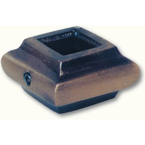 Garniture en laiton patine cuir pour barreaux carré de 16 - DECO FER FORGE