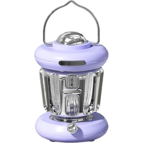 Lampe de bureau LED rétro - Extérieur, salon, chambre, chambre d'enfant, chambre d'étudiant, dortoir, multifonctionnelle et portable (violette)