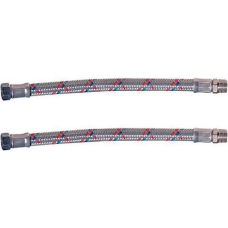 tuyau d&39eau anti-vibration 50 cm MF 3/4 "raccord en acier galvanisA (1/3)