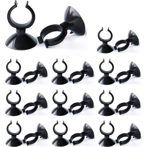 Support Aquarium 25 Pièces Ventouses Noires (1630mm) Fixation Tube PVC Plastique Crochets Maintien Réservoir Accessoires Pompe (1/3)