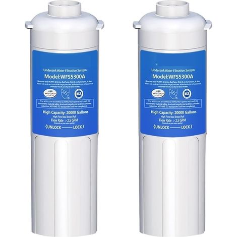 Système de Filtre à Eau, Filtre à Eau de Remplacement WFS5300A sous l'évier Potable Connexion directe sous Le système de Filtration de l'eau de Boisson (Color : 2X Replace Filter, Size : X) (1/5)