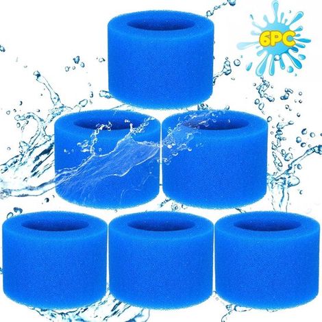 Lot de 6 cartouches éponge type VI lavables compatibles Intex, Lay-Z-Spa, Bestway Spa, filtres jacuzzi (1/5)