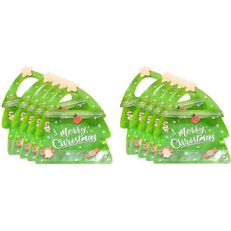 Lot de 10 sachets cadeaux de Noël assortis pour bonbons (emballage plastique). (1/5)