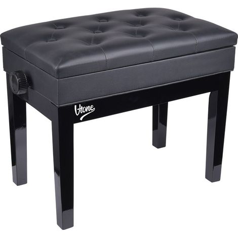 Panca V-tone 2 BK per pianoforte con contenitore, nera (1/5)