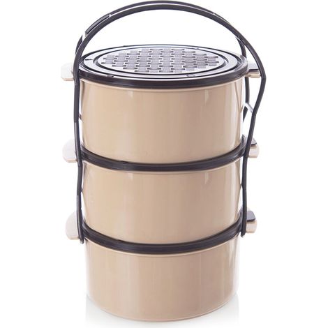 Fiambrera de plástico de 3 niveles 3x1,5 l (1/5)