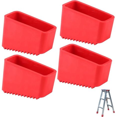 Embout Escabeau,4 Pièces Couvre Pieds D'échelle, Patin Echelle de Remplacement, 50x20 mm Pieds D'échelle en Caoutchouc Embout pour Les Échelles Pliantes des Travailleurs à Domicile