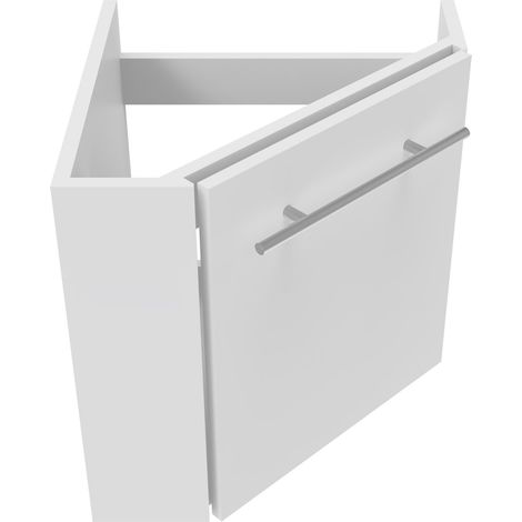 Acazanble Wall Hung Bathroom Vanity Unit Corner Base Cabinet Cupboard Cloakroom Storage Furniture, Soft Close Doors, Matt White, Already Assembled, 39.5x39.5x42cm