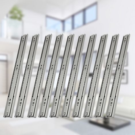 Glissières de tiroirs Coulisses pour charges lourdes softclose Coulisses à sortie totale 45mm 550mm 10X