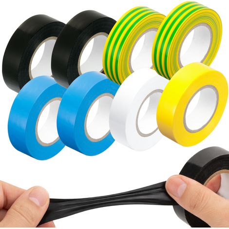 Lot de 8 rubans isolants de 10 m et 19 mm de diamètre, cinq couleurs Vorstahl (1/3)