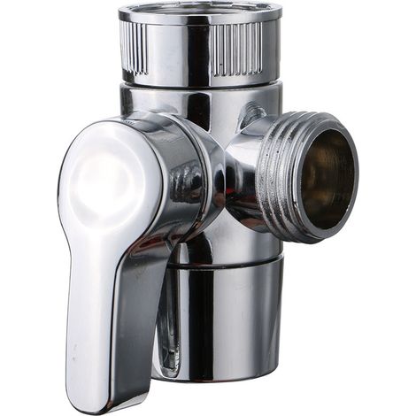 3 Voies Robinet D'Arrêt,Robinet Inverseur Diverter Pour Robinet Évier G1/2 Douche Vanne D'Arrêt Laiton Chromé Adaptateur Pour Adaptateur De Tuyau De Douche M24 Pour Cuisine Ou Salle De Bain (1/5)