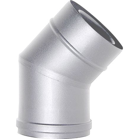 Cheminee coaxial courbe en acier inoxydable 45 D. 80/125 CE Poele a granules Fabrique en Italie