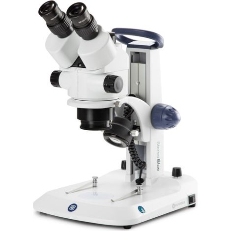Stéréomicroscope trinoculaire StereoBlue - 0,7x à 4,5x - Statif à crémaillère