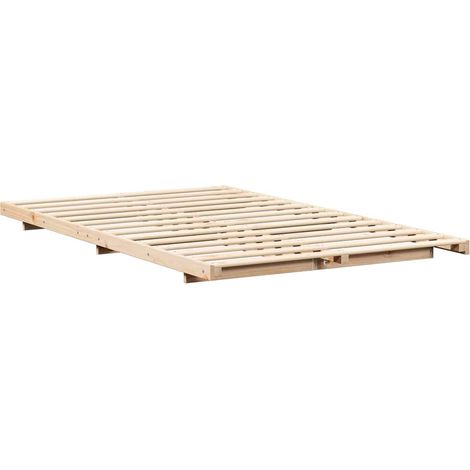 Estructura de cama Marrón 120 x190 cm Madera maciza de pino vidaXL (1/5)