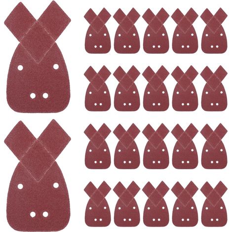 Feuilles Abrasives, 22PCS 80 Grain Feuille de Ponçage Queue d'aronde, Livré avec 2 embouts Remplaçables,pour Ponçage et Polissage (1/5)