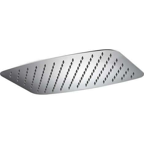 IMEX Soffione de ducha rectangular extraplano 25x40 cm acero inoxidable S304 cromado color cromo material acero-latón Imex-RDR002