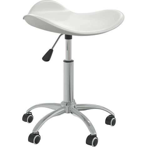 vidaXL Chaise pivotante de salle à manger Blanc Similicuir (1/5)