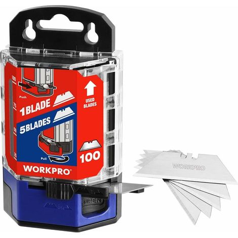 – Lames trapèzes pour cutter – Acier au carbone SK5 – 100 pièces – Compatible avec tous les cutters standards – Coupe nette et précise (1/5)
