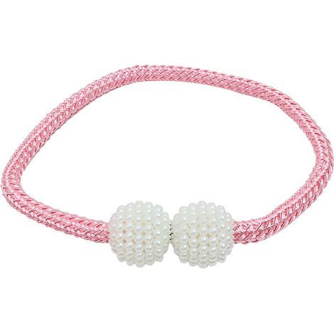 Embrasse de rideau Embrasse de rideau magnétique 2 pièces, porte-rideaux élégantes retenues de perle de perle Clips de rideau avec gris magnétique fortEmbrasse de rideau(rose) (1/5)