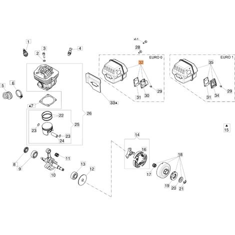 Marmitta ORIGINALE OLEOMAC per motosega GS 650 50250282R