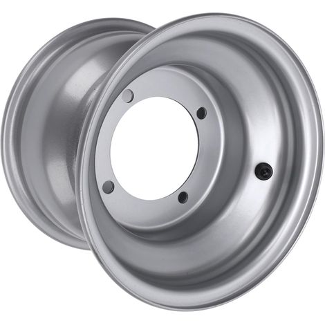 Rime Wheel Hub 18x9.50 8 ATV Rimer de Roue 8 Pouces pour Go Karts Chariots Argent (Quatre trous (espacement des trous: 110 mm / 4,33) (1/5)