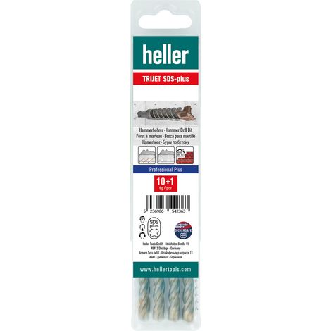 Heller Tools Trijet SDS-plus Hammerbohrer, Ø 6 x 150/210 mm, 10 + 1 (1/4)