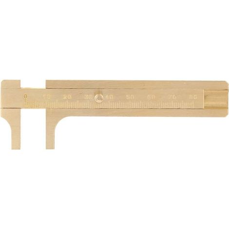 Tool of measured, foot to slide Portable in copper solid, rule 0-80mm for l'archeologie (1/5)