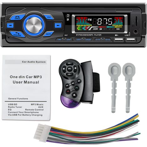 Autoradio stéréo Bluetooth avec fonction mains libres, lecteur MP3 Bluetooth et commande vocale (1/5)