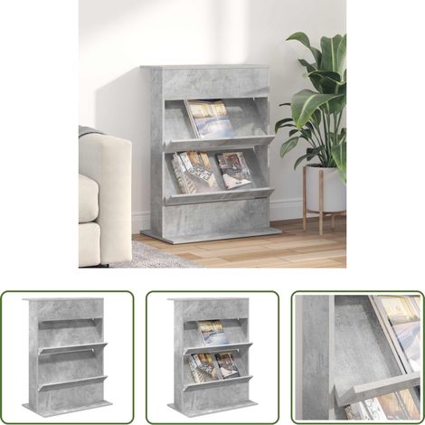 Bücherregal - Magazinregal mit Regal Beton Grau 70 x 41 x 96 cm Holzwerkstoff (1/5)