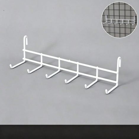 Crochet mural pour planche à ongles - Crochets pour suspendre au mur - Crochets de garage - Porte-manteau - Support de ruban - Organiseur de grille Blanc (1/5)