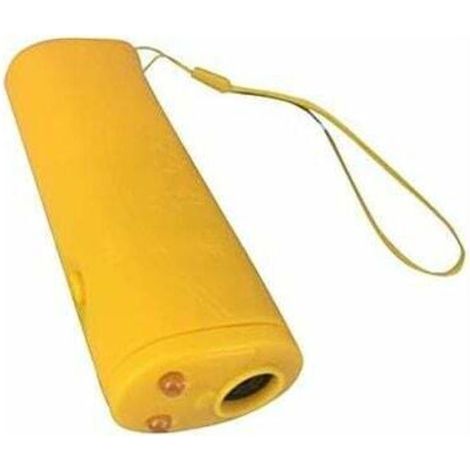 Appareil de dressage pour animaux de compagnie, répulsif de dressage à ultrasons portable 3 en 1 pour chien avec lampe de poche LED anti-aboiement Arrêt anti-aboiements (jaune) (1/4)