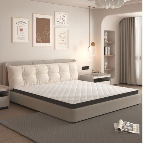 Matelas H3 en mousse 90 x 200 x 7 cm, 7 zones, certifié OEKO-TEX, blanc et gris (1/5)